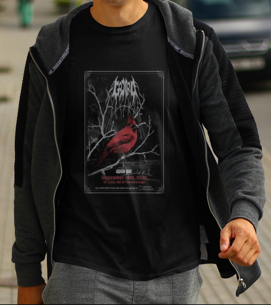 Gojira Live Concert St. Louis MO September 18 2026 Cardinal T-Shirt