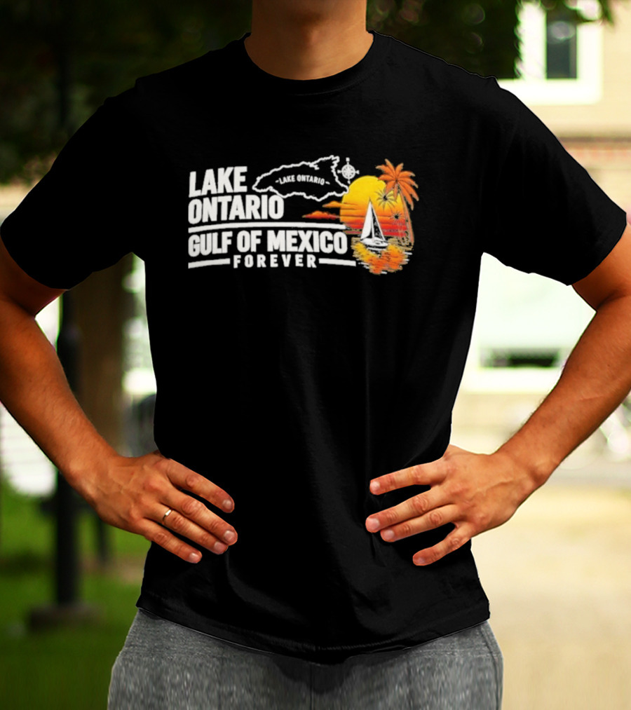 Lake Ontario Gulf Of Mexico Map Sunset Palm 2026 T-Shirt