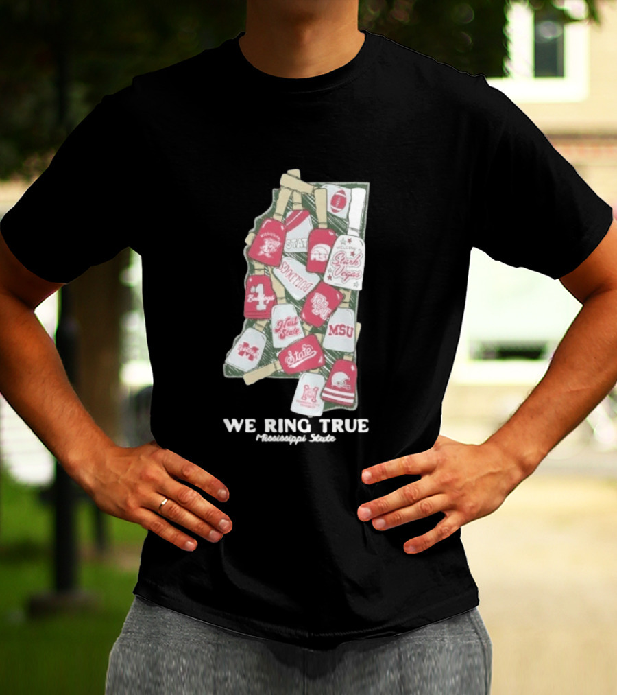 Mississippi State We Ring True Stark Vegas Bulldogs Collage State MSU Football T-Shirt