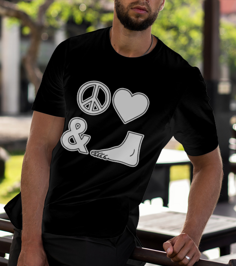 Peace Love & Feet Heart Foot T-Shirt