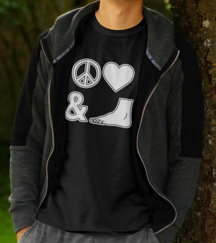 Peace Love & Feet Heart Foot T-Shirt