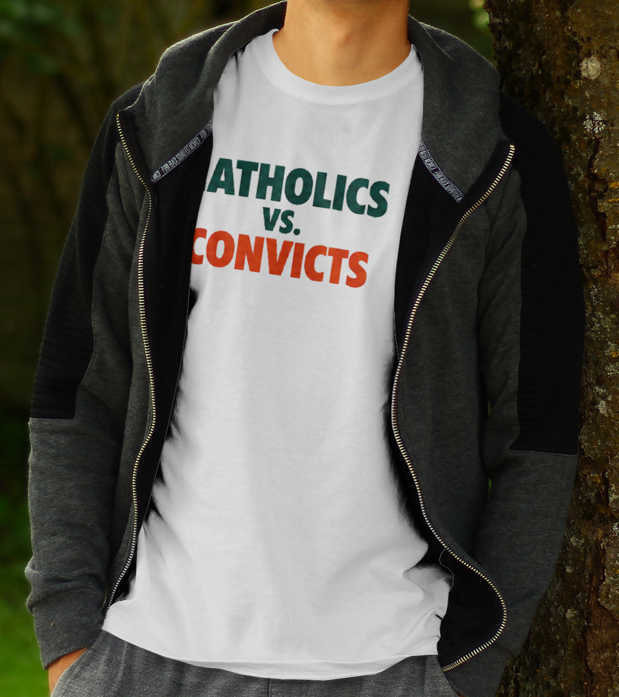 Catholics Vs Convicts Notre Dame Vs Miami ND Unfinished Business Oct 15 1988 T-Shirt