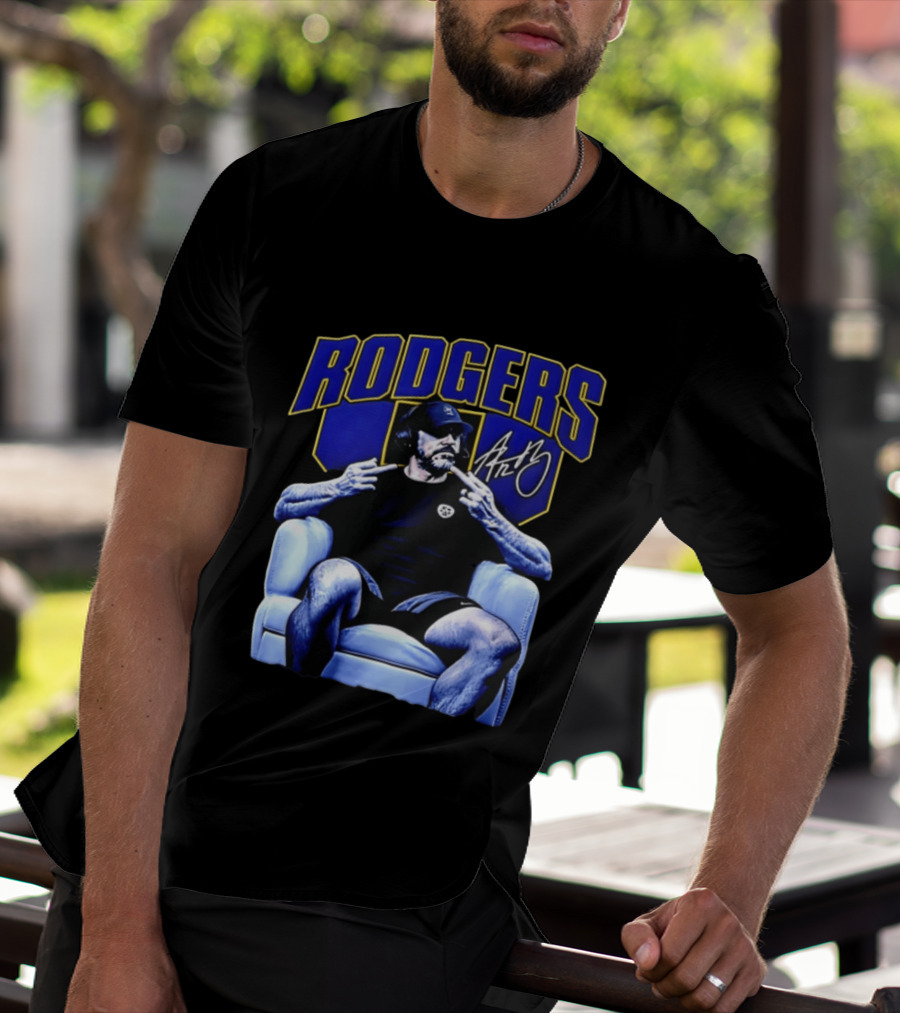 Rodgers Aaron Rodgers Signed Pittsburgh Steelers Quarterback Icon Armchair T-Shirt
