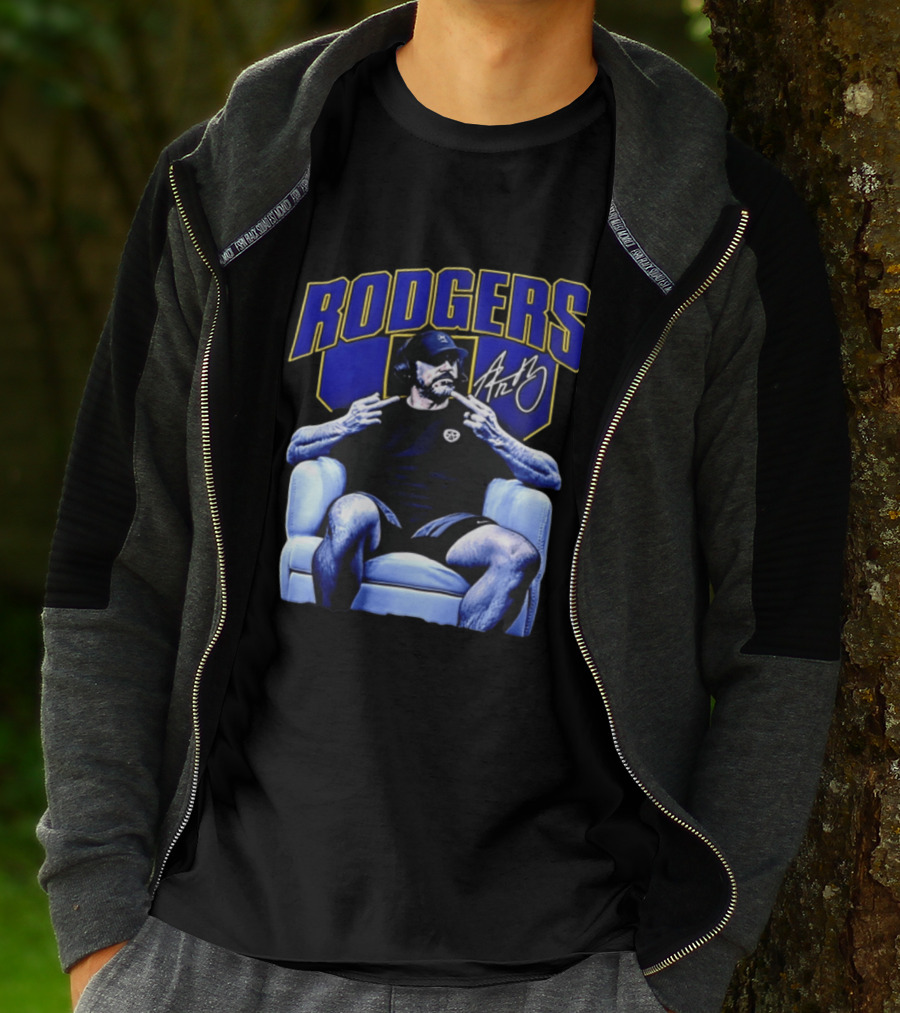 Rodgers Aaron Rodgers Signed Pittsburgh Steelers Quarterback Icon Armchair T-Shirt