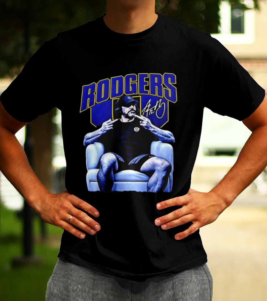 Rodgers Aaron Rodgers Signed Pittsburgh Steelers Quarterback Icon Armchair T-Shirt