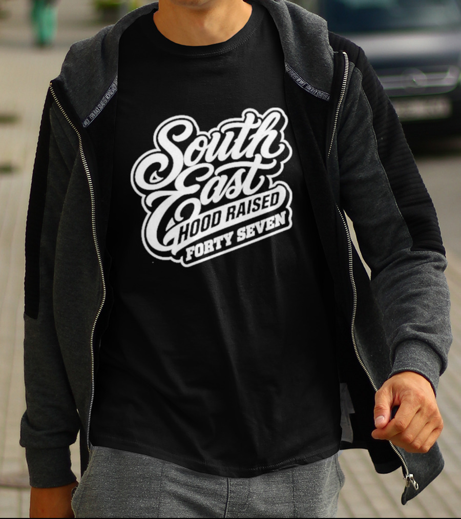 South East Hood Raised Forty Seven Streetwear Collection T-Shirt