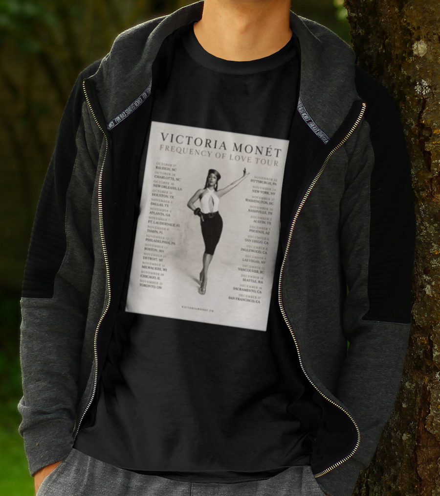 Victoria Monét Frequency Of Love Tour 2026 North America Dates Raleigh Charlotte New Orleans Houston Los Angeles Sacramento T-Shirt