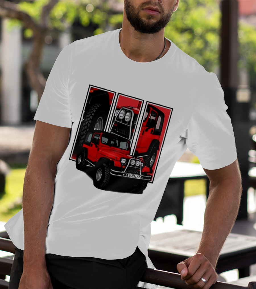 Red Jeep Wrangler 4x4 Off Road Adventure Vehicle Four Wheel Drive T-Shirt