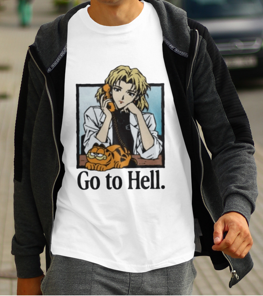 Ritsuko Evangelion Go To Hell Lasagna Cat Phone T-Shirt