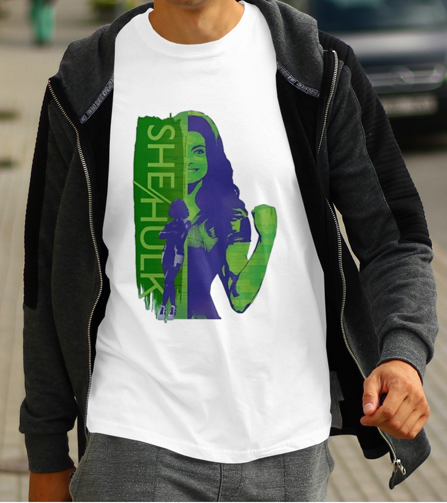 She Hulk Marvel Superhero Jennifer Walters Comic Style Heroic Pose T-Shirt