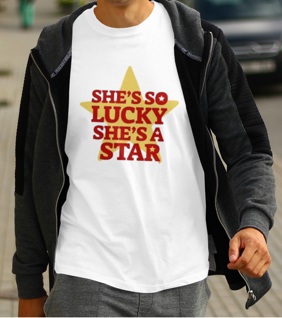 She's So Lucky She's A Star Yellow Star T-Shirt