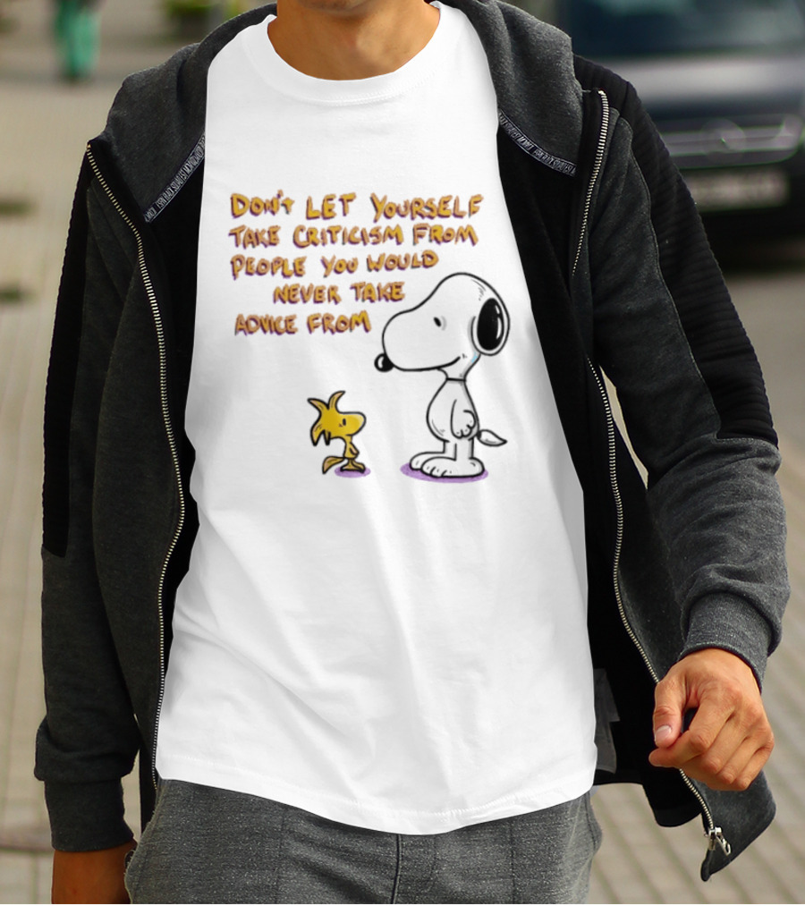 Snoopy Advice Criticism Peanuts Woodstock T-Shirt