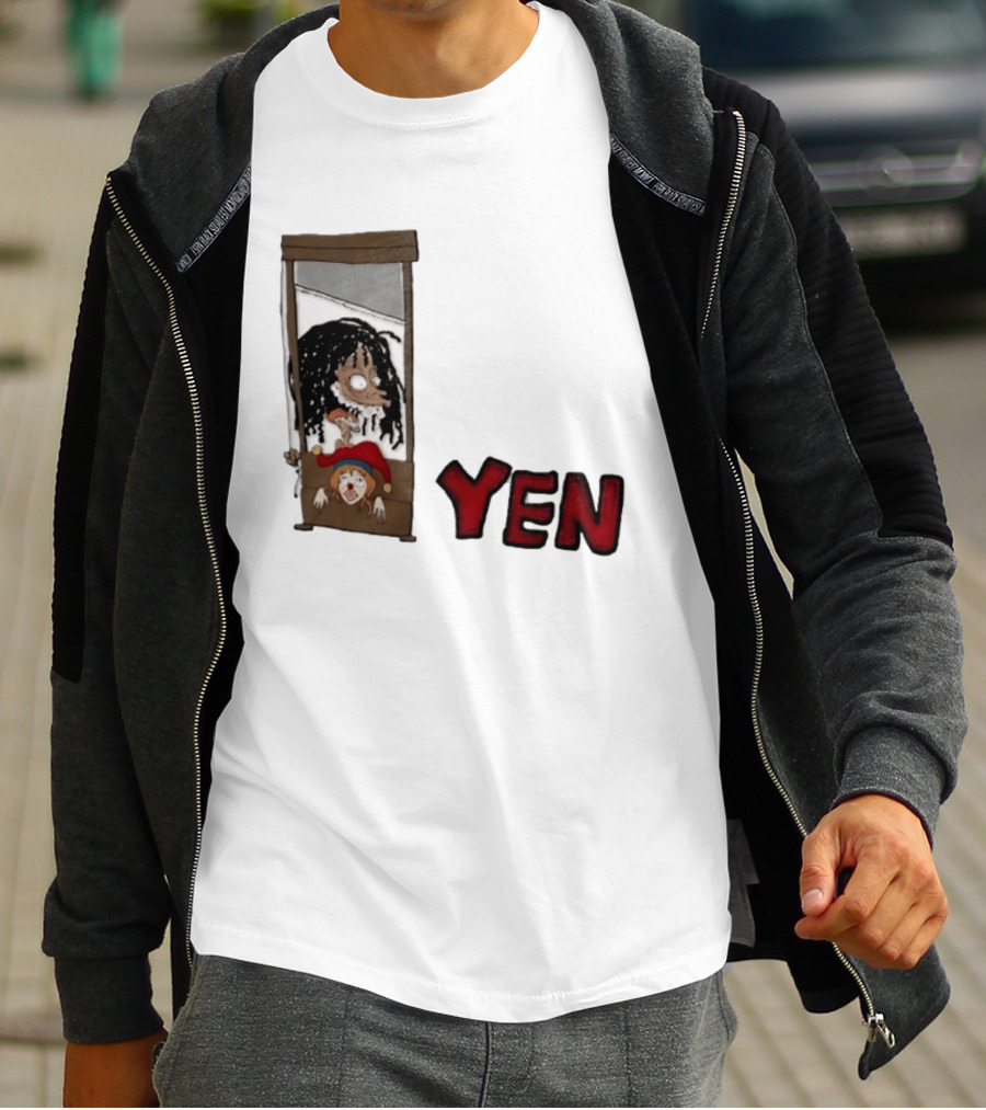 Yen Guillotine Clown Head Cartoon T-Shirt
