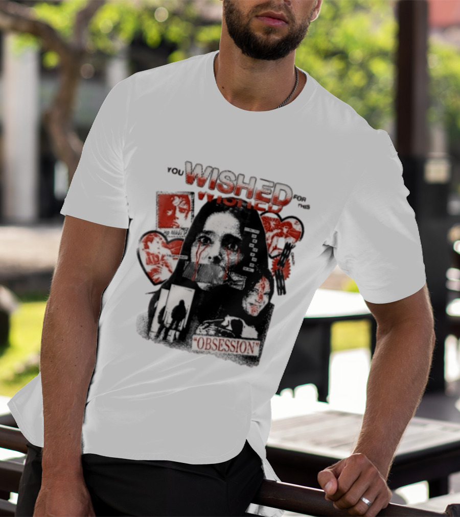 You Wished For This Obsession Nikki Halftone Gagged Woman Blood Tears Collage T-Shirt