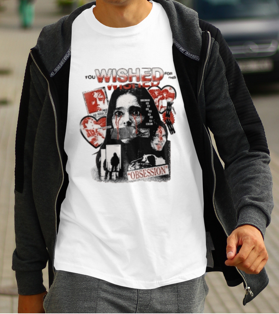 You Wished For This Obsession Nikki Halftone Gagged Woman Blood Tears Collage T-Shirt