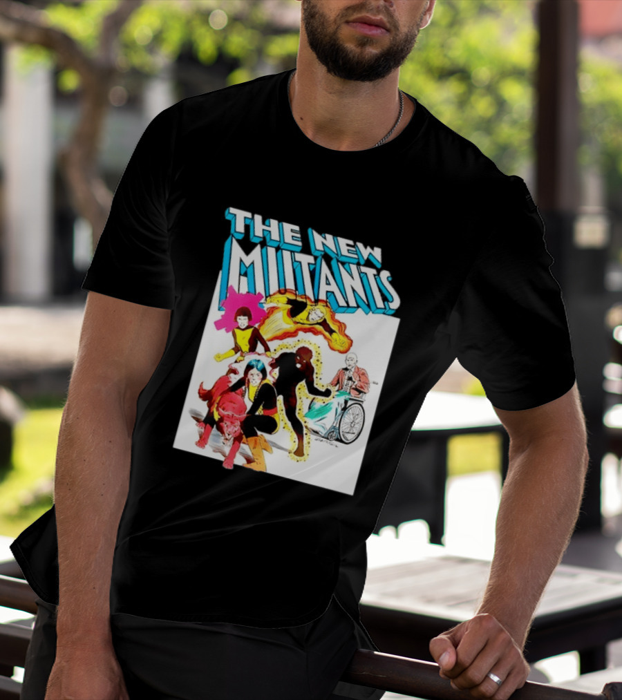 The New Mutants Marvel Comic Book Cover Featuring Iconic Characters T-Shirt