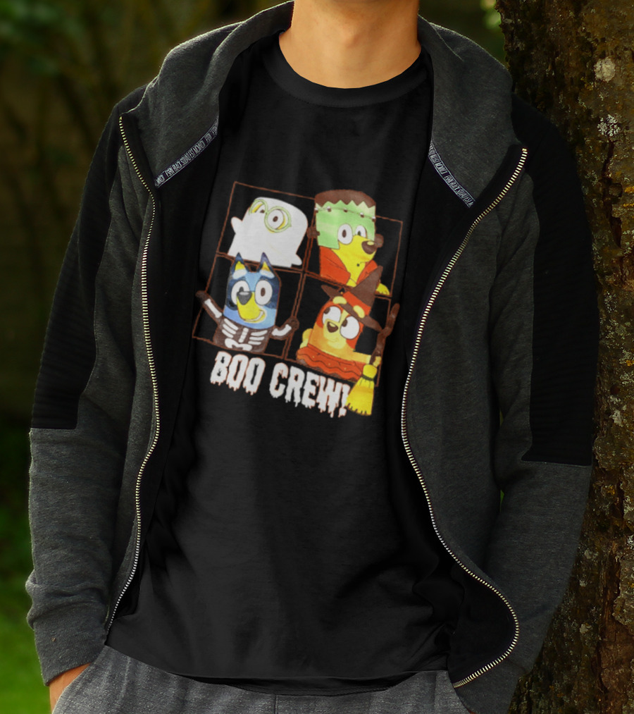 Boo Crew Bluey Halloween Ghost Frankenstein Witch Skeleton T-Shirt
