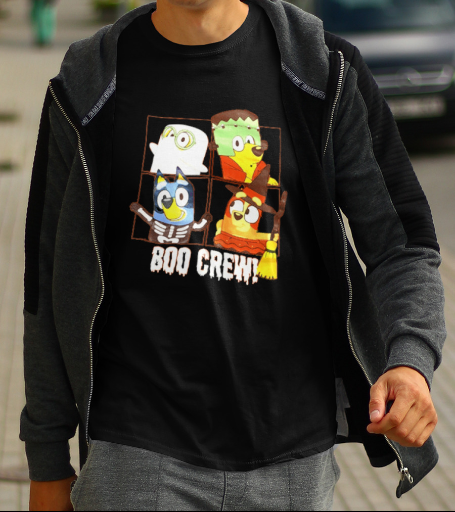 Boo Crew Bluey Halloween Ghost Frankenstein Witch Skeleton T-Shirt