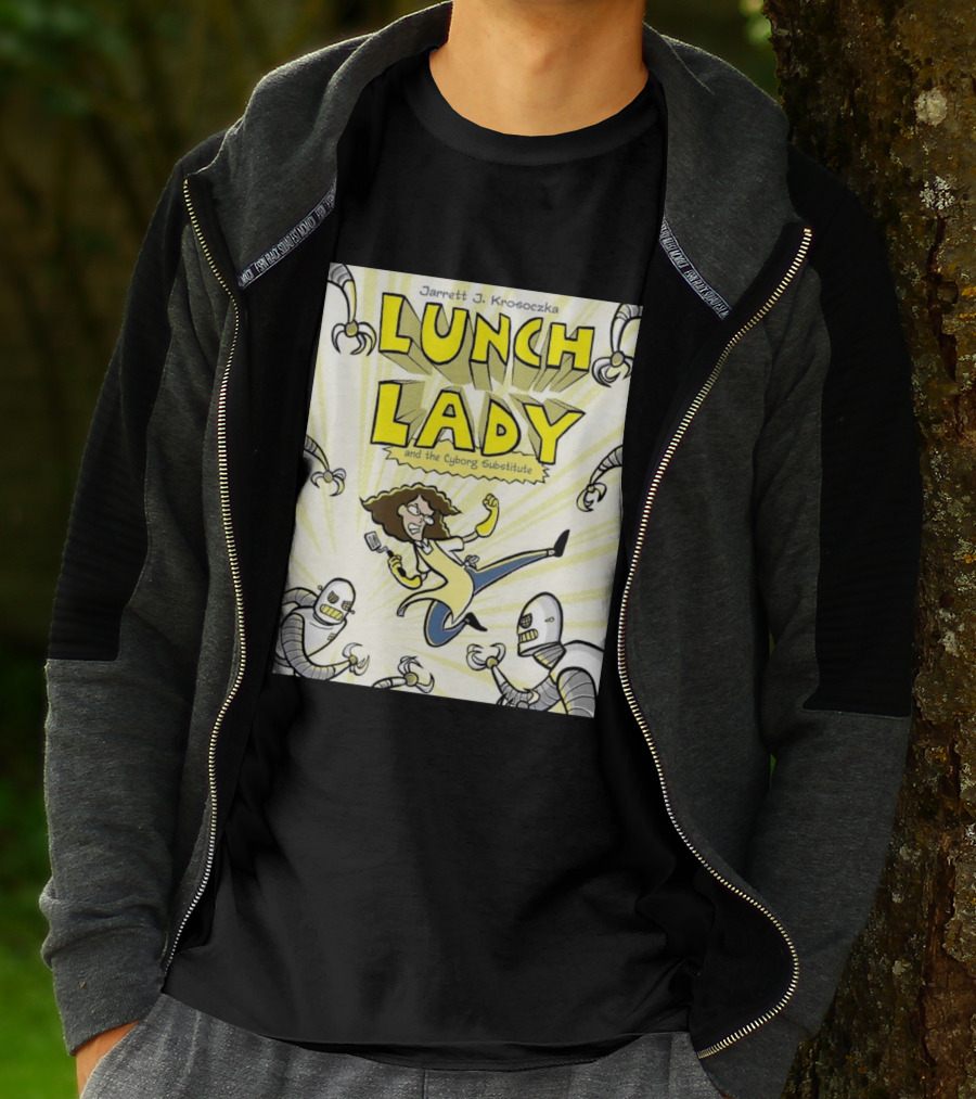 Jarrett J. Krosoczka Lunch Lady And The Cyborg Substitute Robots Fighting T-Shirt