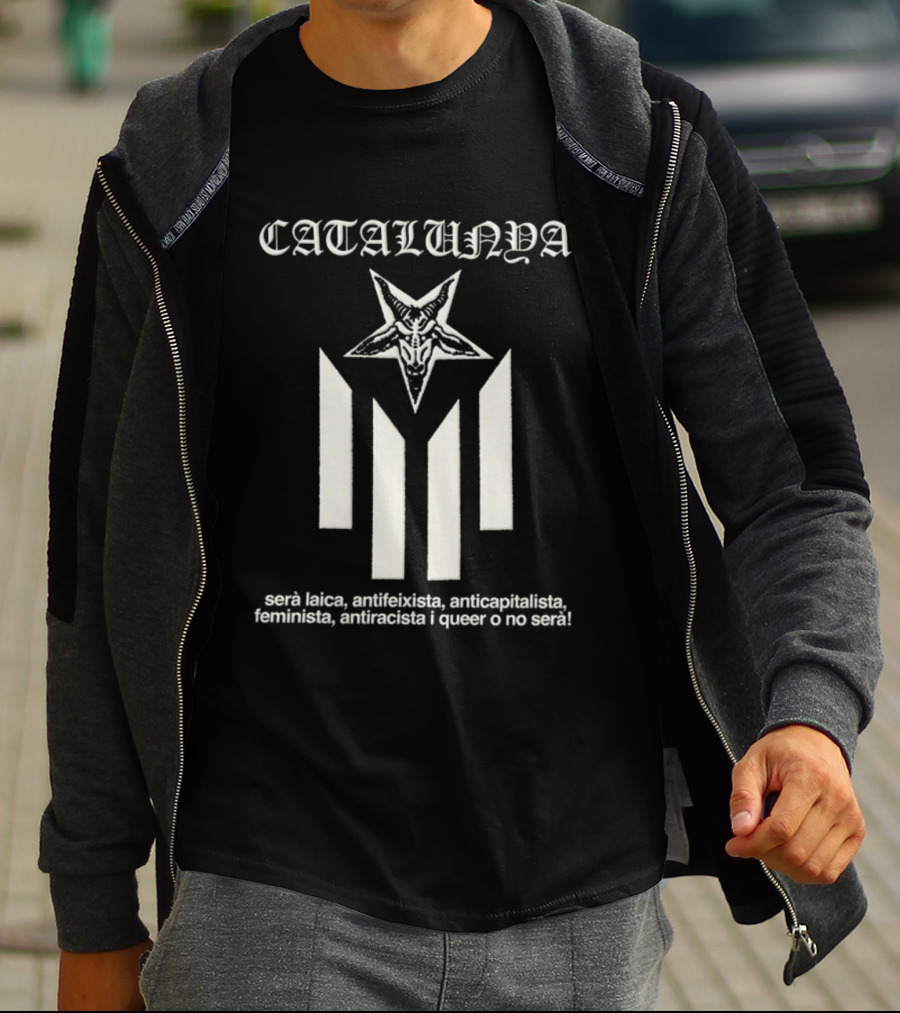 Catalunya Serà Laica Antifeixista Anticapitalista Feminista Antiracista I Queer O No Serà Goat Star T-Shirt