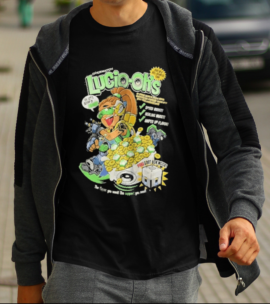 Lucio Oh's Cereal Sound Boost Sonic Waves Packed With Flavor T-Shirt