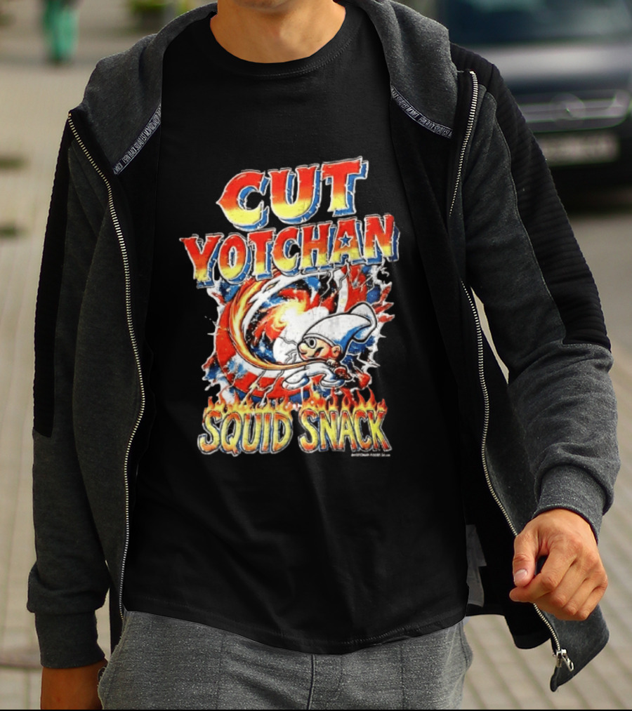 Cut Yotchan Squid Snack Space Fire Galaxy T-Shirt