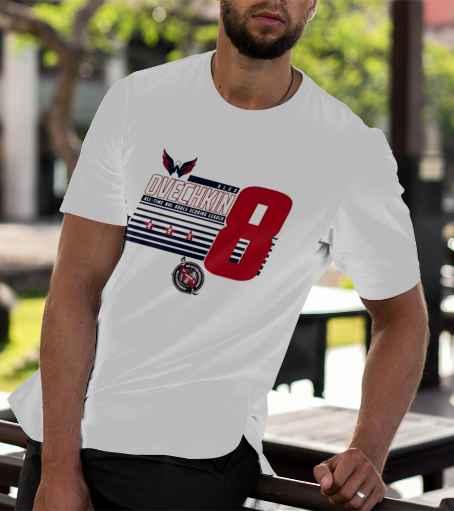 Alex Ovechkin 8 NHL All Time Goals Leader Washington Capitals Stars And Stripes T-Shirt