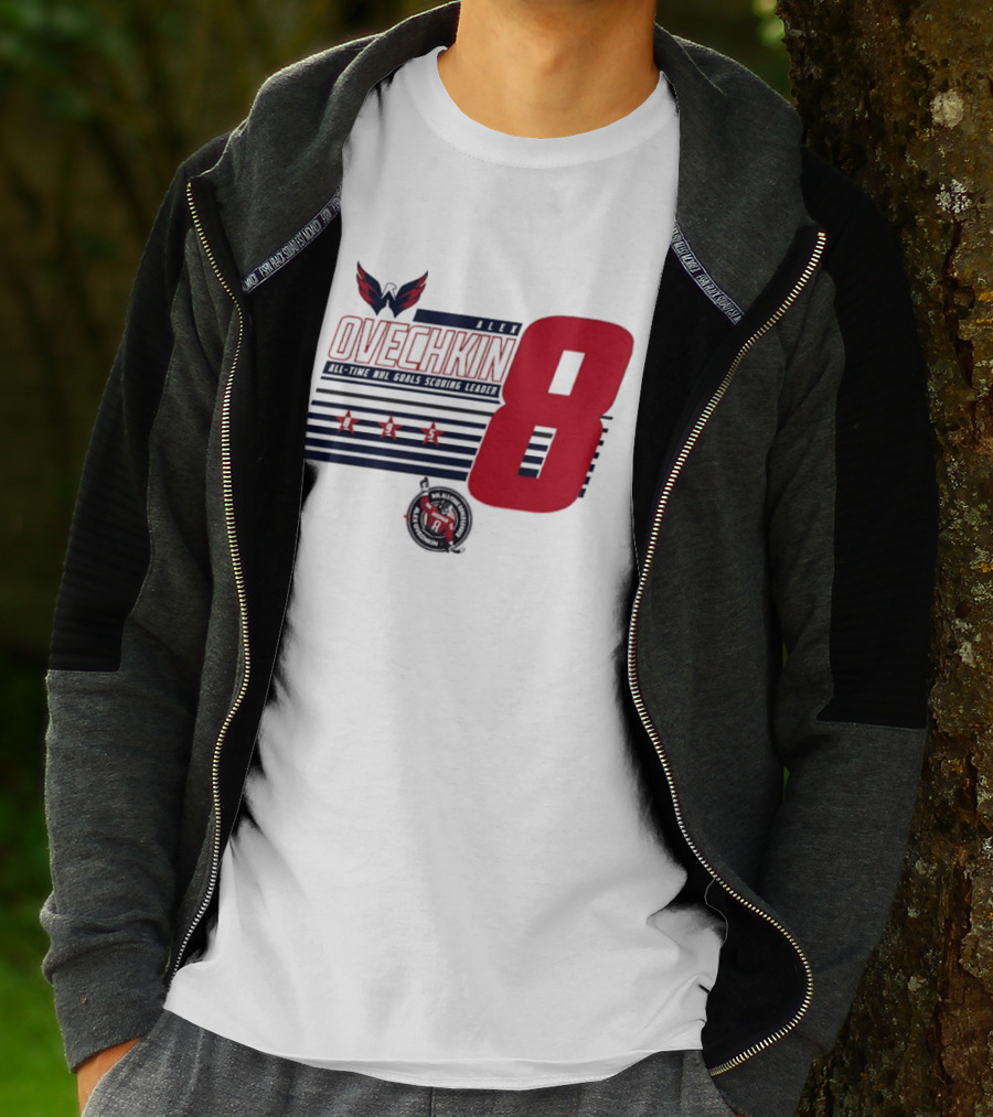 Alex Ovechkin 8 NHL All Time Goals Leader Washington Capitals Stars And Stripes T-Shirt