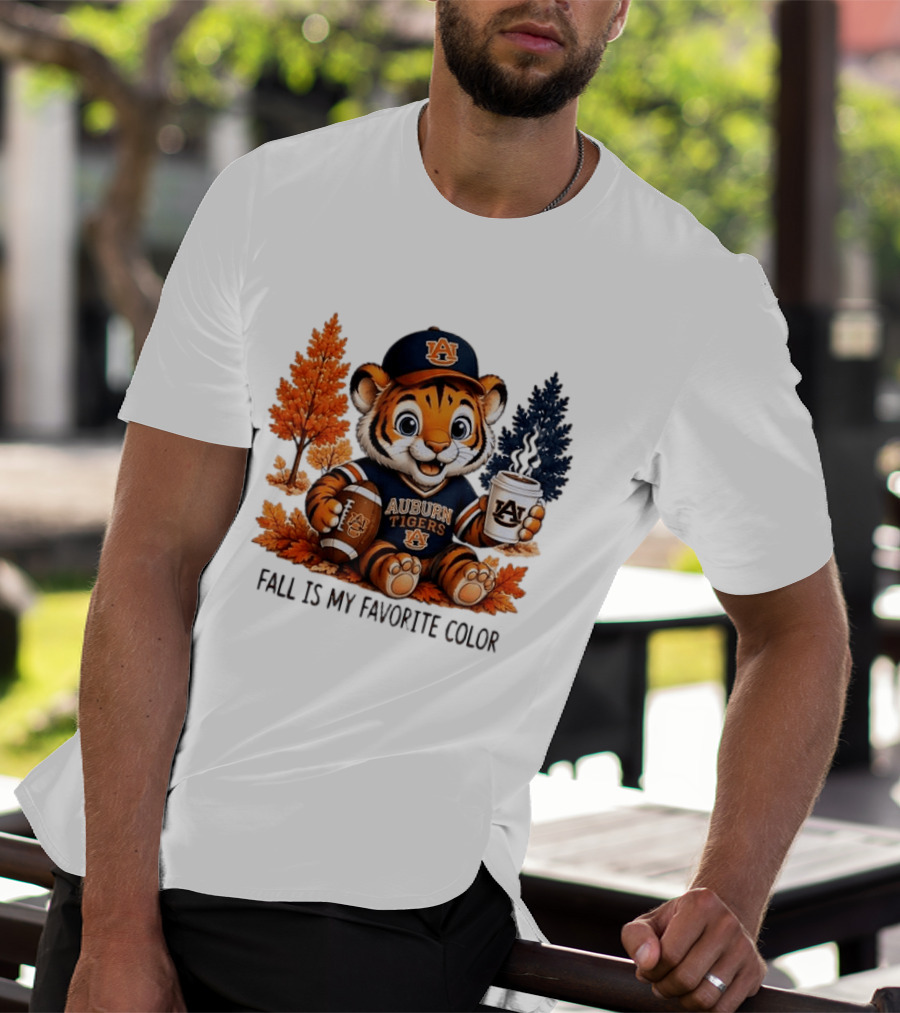 Auburn Tigers Fall Is My Favorite Color Football And Coffee Tiger T-Shirt
