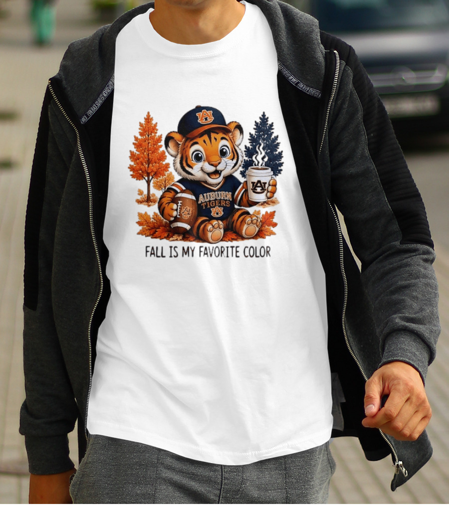 Auburn Tigers Fall Is My Favorite Color Football And Coffee Tiger T-Shirt