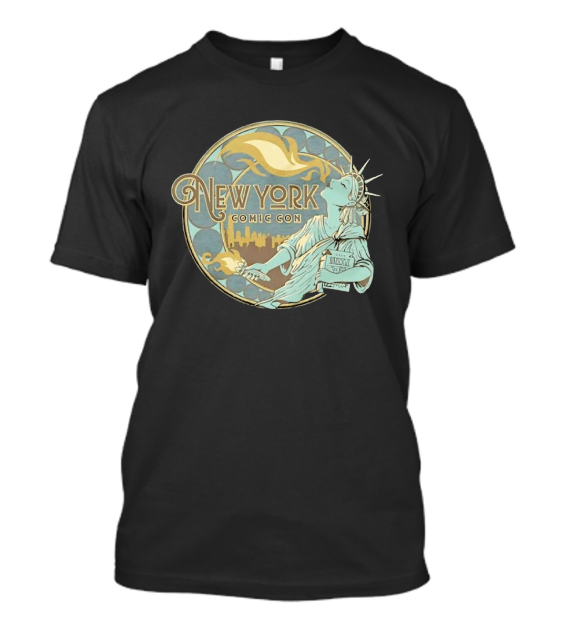 New York Comic Con MMXXVI Statue Of Liberty Art Nouveau T-Shirt