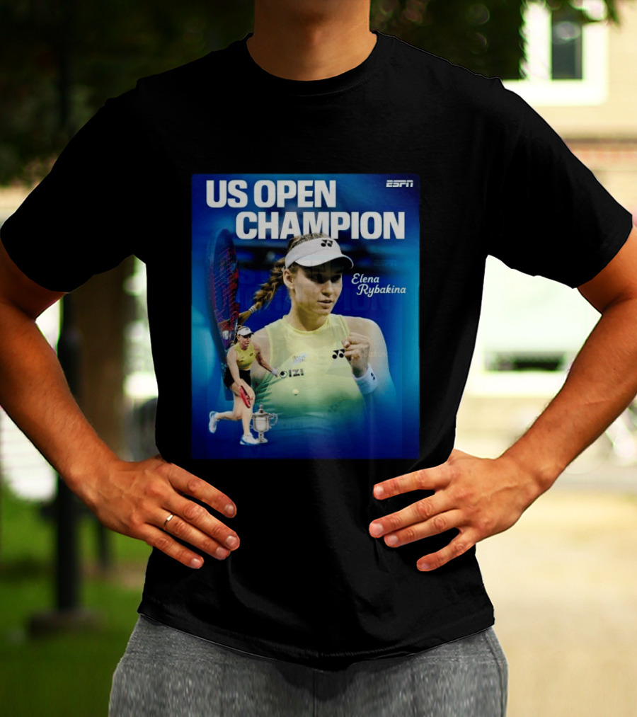 US Open Champion Elena Rybakina Win Featured By ESPN T-Shirt