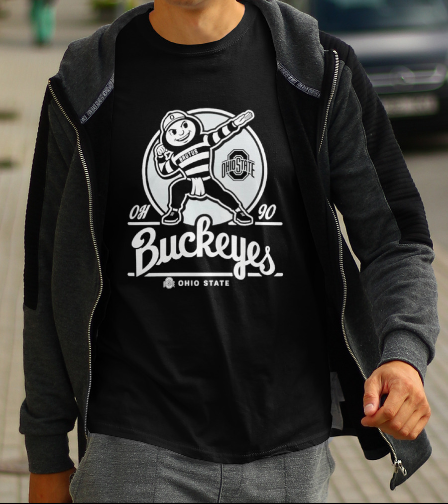 Ohio State Buckeyes OH 90 Brutus Mascot Graphic 47 Mark T-Shirt