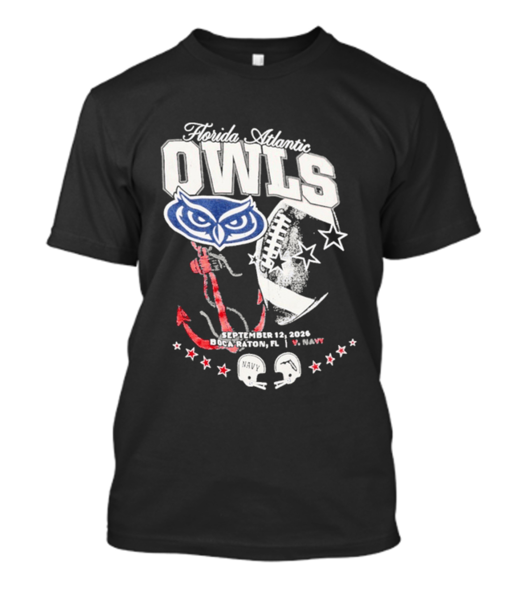 Florida Atlantic Owls September 12 2026 Boca Raton FL Vs Navy T-Shirt