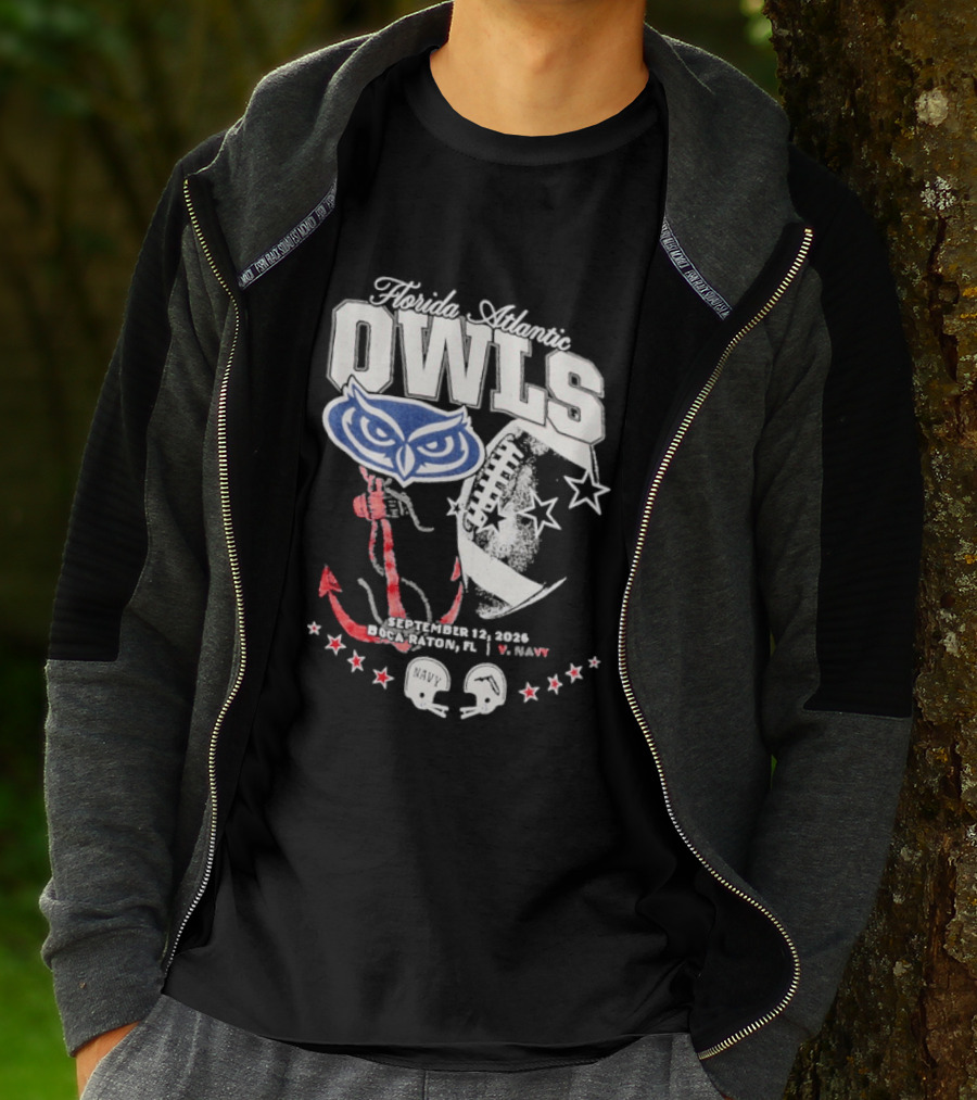 Florida Atlantic Owls September 12 2026 Boca Raton FL Vs Navy T-Shirt