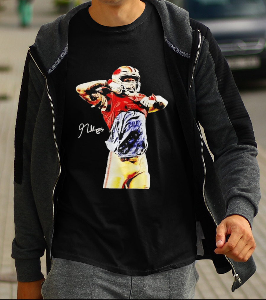 George Kittle Autograph San Francisco 49ers Football Celebration T-Shirt