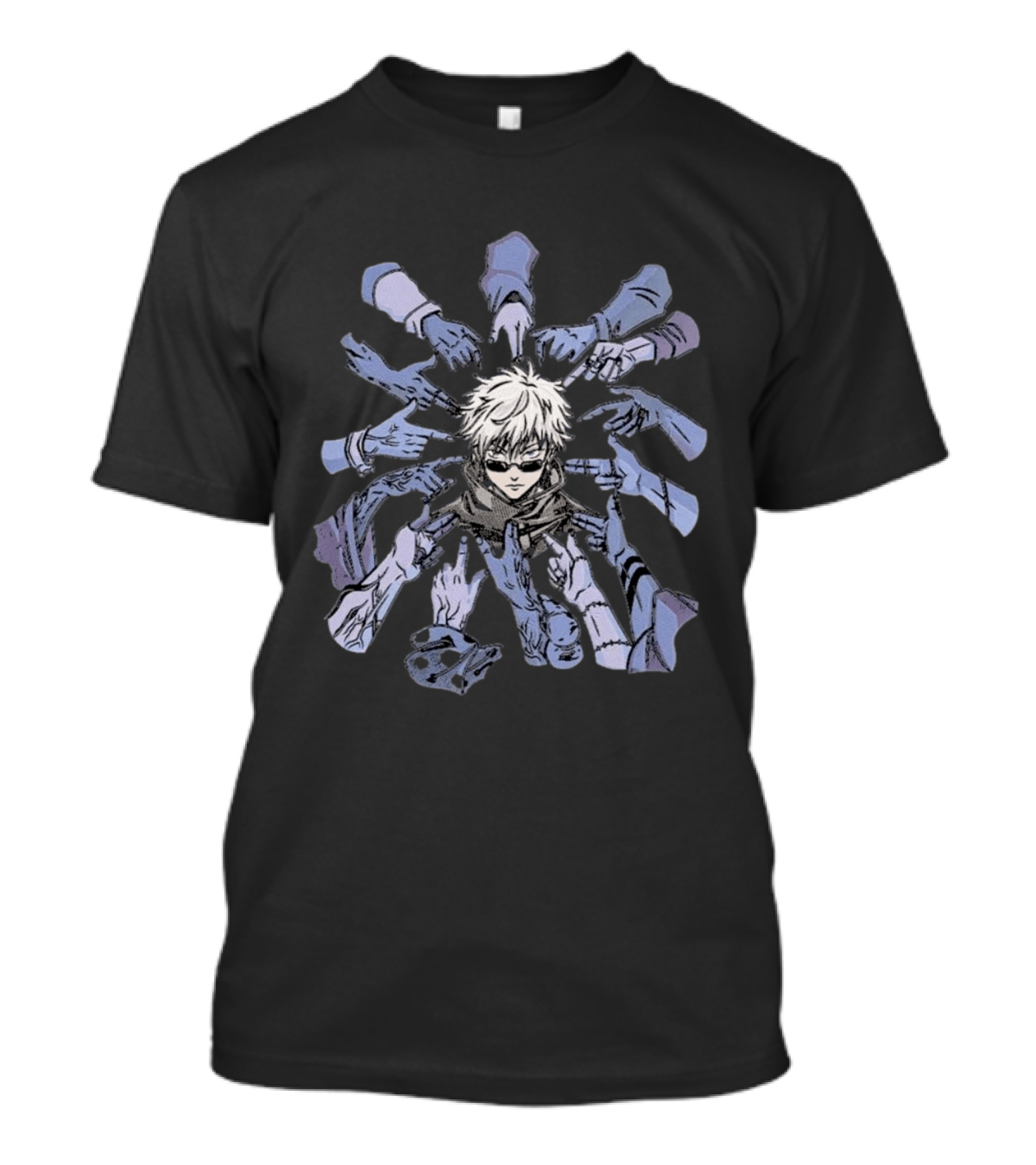 Gojo Satoru Surrounded By Pointing Hands Jujutsu Kaisen Style Anime T-Shirt