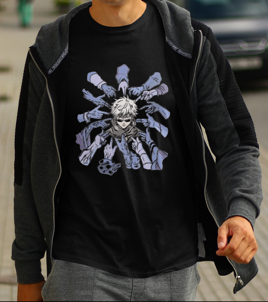 Gojo Satoru Surrounded By Pointing Hands Jujutsu Kaisen Style Anime T-Shirt