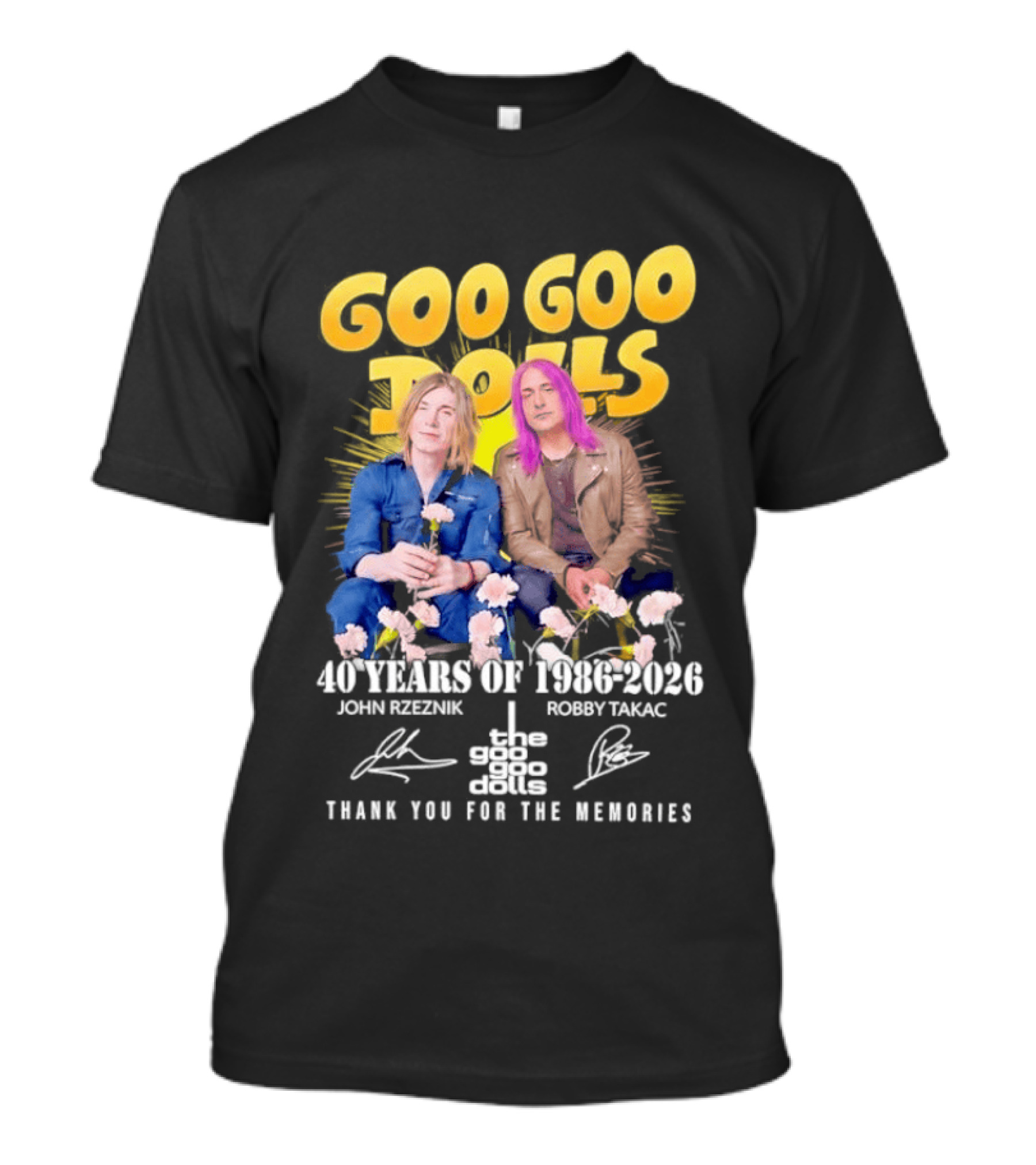 Goo Goo Dolls 40 Years 1986 2026 John Rzeznik Robby Takac Thank You For The Memories T-Shirt