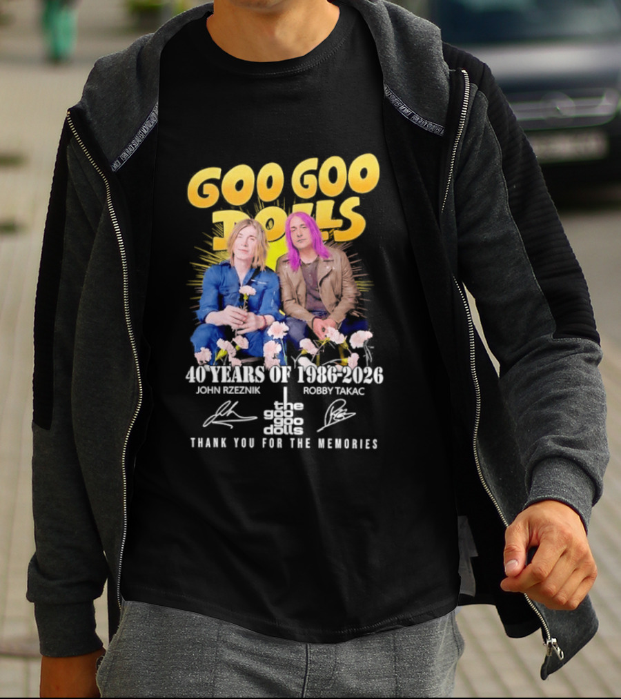 Goo Goo Dolls 40 Years 1986 2026 John Rzeznik Robby Takac Thank You For The Memories T-Shirt