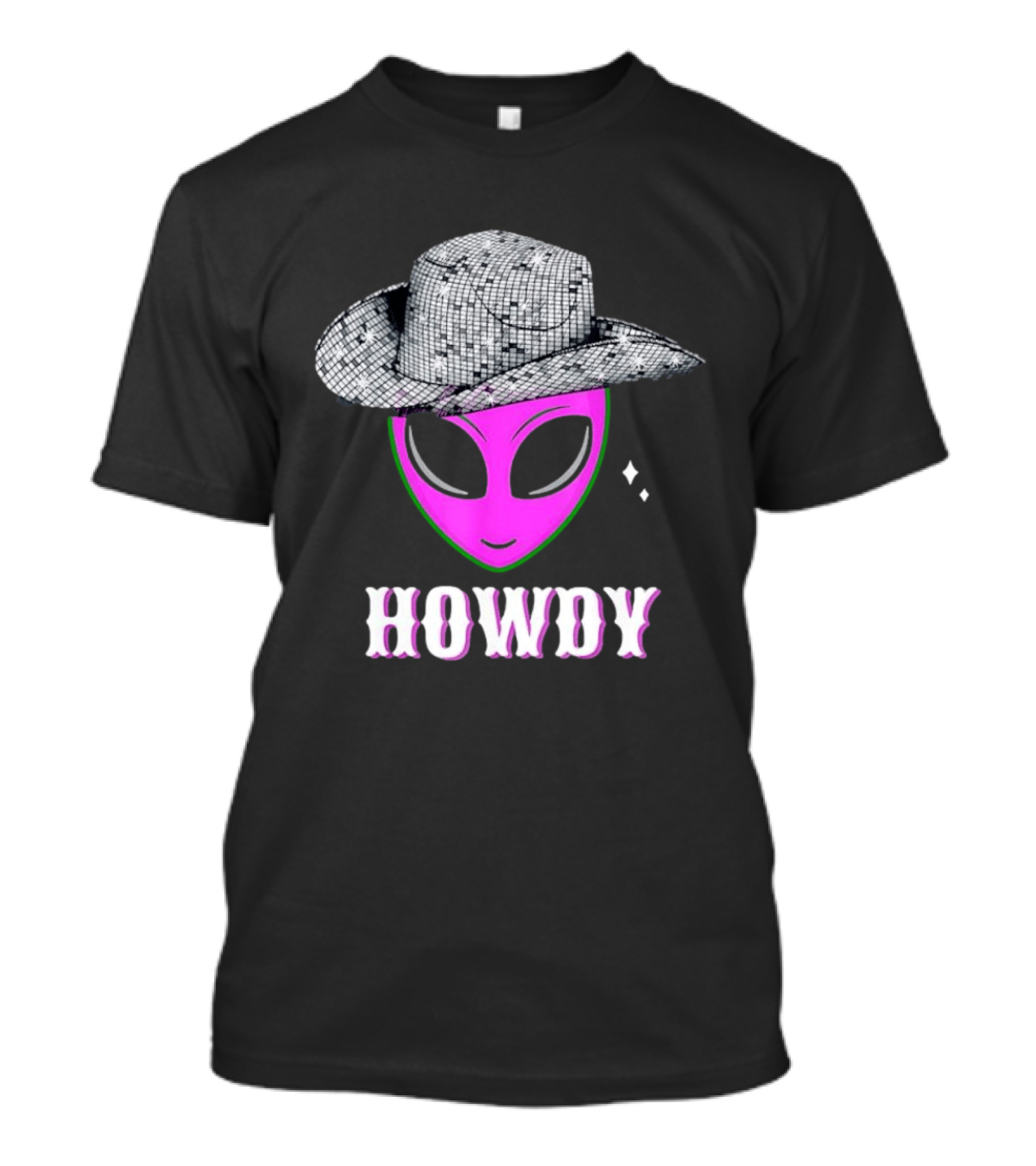Howdy Alien Disco Cowboy Hat Western T-Shirt