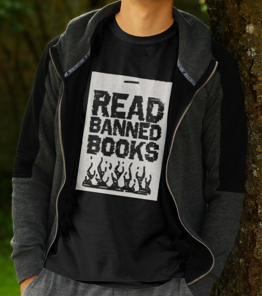 Read Banned Books Advocacy With Rising Flames T-Shirt