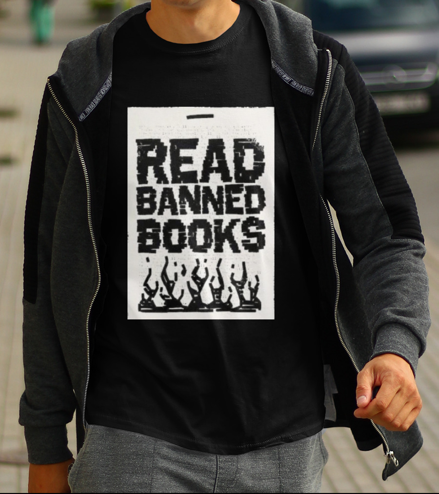 Read Banned Books Advocacy With Rising Flames T-Shirt