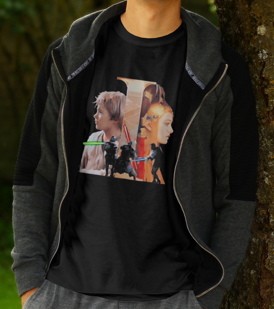 Rebel Scums The Phantom Menace 25th Anniversary Celebration With Iconic Characters And Lightsabers T-Shirt