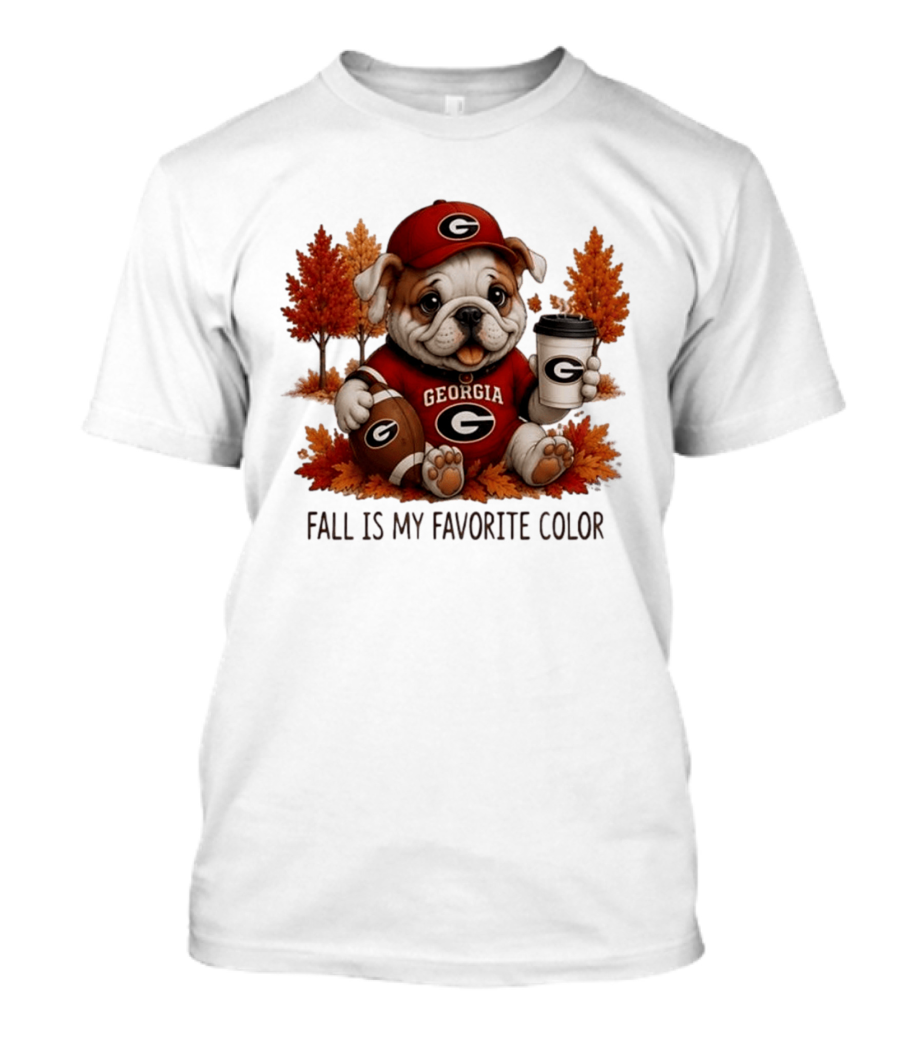 Georgia Bulldogs Fall Is My Favorite Color Football Bulldog Autumn T-Shirt