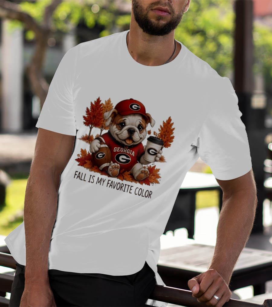 Georgia Bulldogs Fall Is My Favorite Color Football Bulldog Autumn T-Shirt