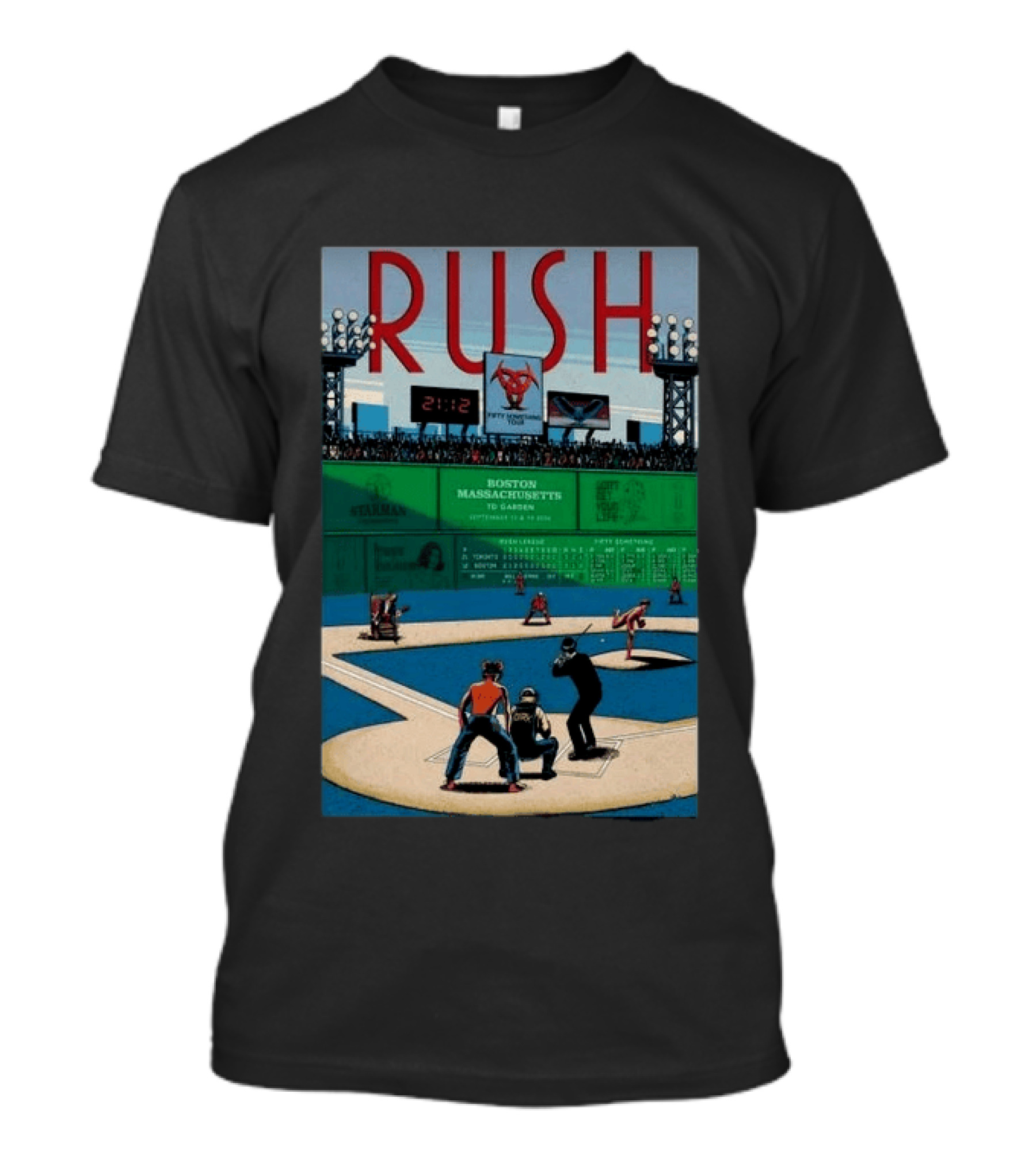 Boston Massachusetts Rush 2026 Concert Sep 12 & 14 TD Garden Baseball T-Shirt