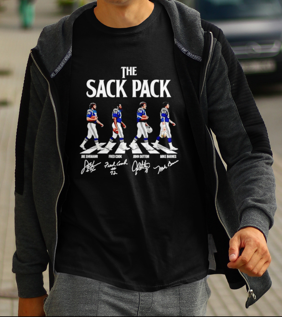 The Sack Pack Joe Ehrmann Fred Cook John Dutton Mike Barnes Football Players Signatures T-Shirt
