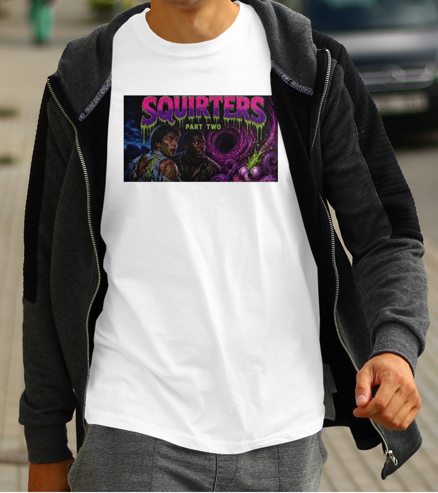 Squirters Part Two 1980s Horror Creature Scene T-Shirt