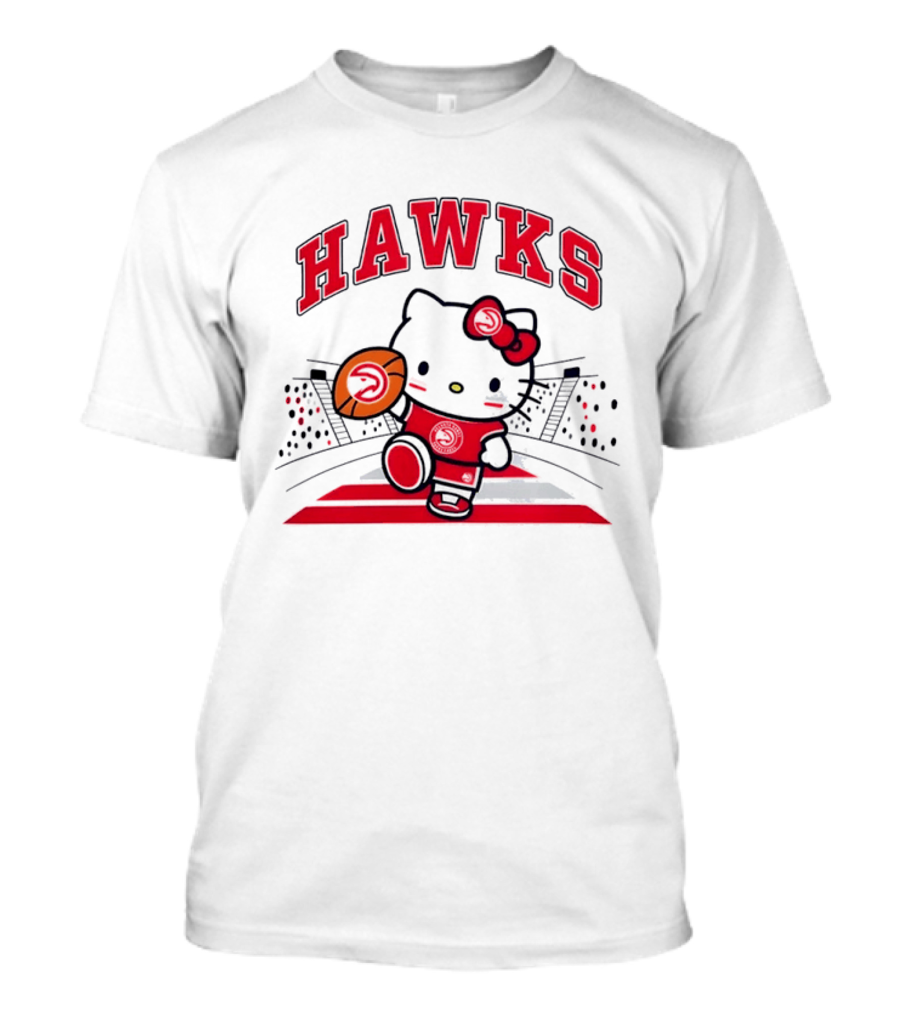 Hello Kitty Atlanta Hawks Basketball Collaboration 2026 NBA Season T-Shirt